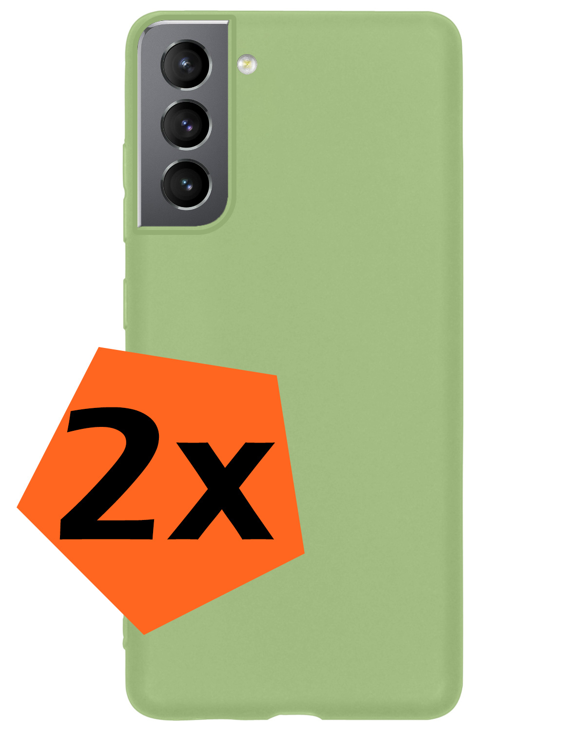 Nomfy Hoesje Geschikt voor Samsung S22 Plus Hoesje Siliconen Cover Case - Hoes Geschikt voor Samsung Galaxy S22 Plus Hoes Back Case - 2-PACK - Groen