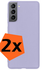 Nomfy Hoesje Geschikt voor Samsung S22 Plus Hoesje Siliconen Cover Case - Hoes Geschikt voor Samsung Galaxy S22 Plus Hoes Back Case - 2-PACK - Lila
