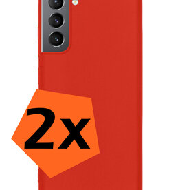 Nomfy Nomfy Samsung Galaxy S22 Plus Hoesje Siliconen - Rood - 2 PACK