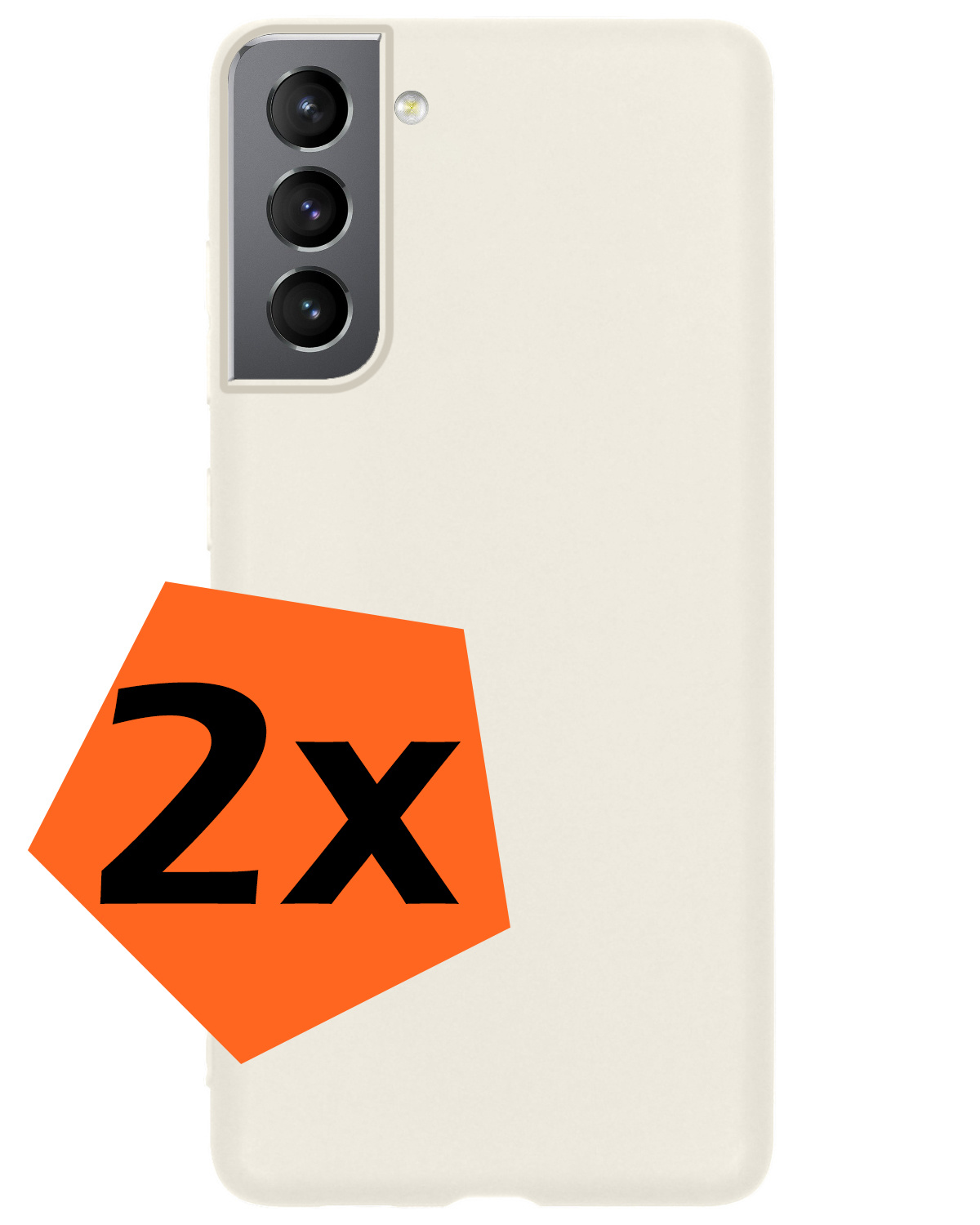 Nomfy Hoesje Geschikt voor Samsung S22 Plus Hoesje Siliconen Cover Case - Hoes Geschikt voor Samsung Galaxy S22 Plus Hoes Back Case - 2-PACK - Wit