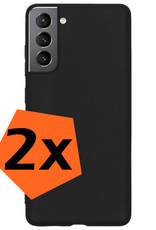 Nomfy Hoesje Geschikt voor Samsung S22 Plus Hoesje Siliconen Cover Case - Hoes Geschikt voor Samsung Galaxy S22 Plus Hoes Back Case - 2-PACK - Zwart