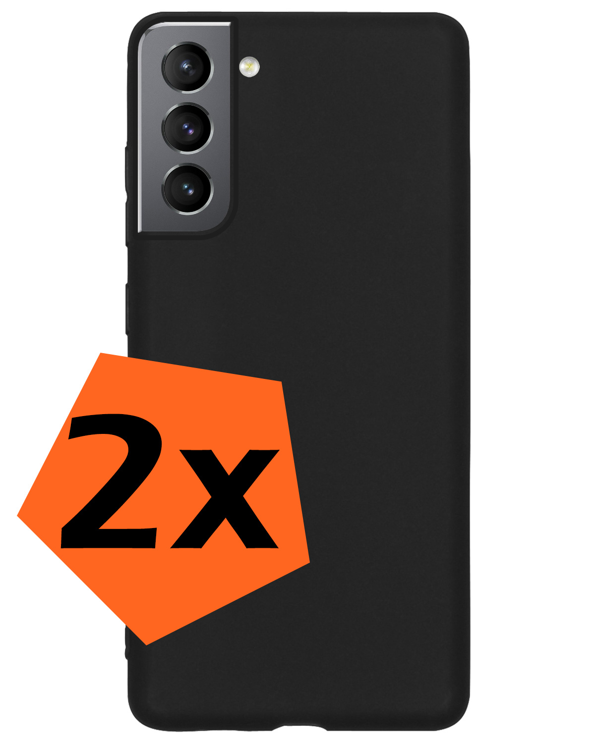 Nomfy Hoesje Geschikt voor Samsung S22 Plus Hoesje Siliconen Cover Case - Hoes Geschikt voor Samsung Galaxy S22 Plus Hoes Back Case - 2-PACK - Zwart