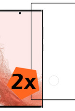 Nomfy Screenprotector Geschikt voor Samsung S22 Ultra Screenprotector Bescherm Glas - Screenprotector Geschikt voor Samsung Galaxy S22 Ultra Screen Protector Tempered Glass Full Screen Full Cover - 2 PACK