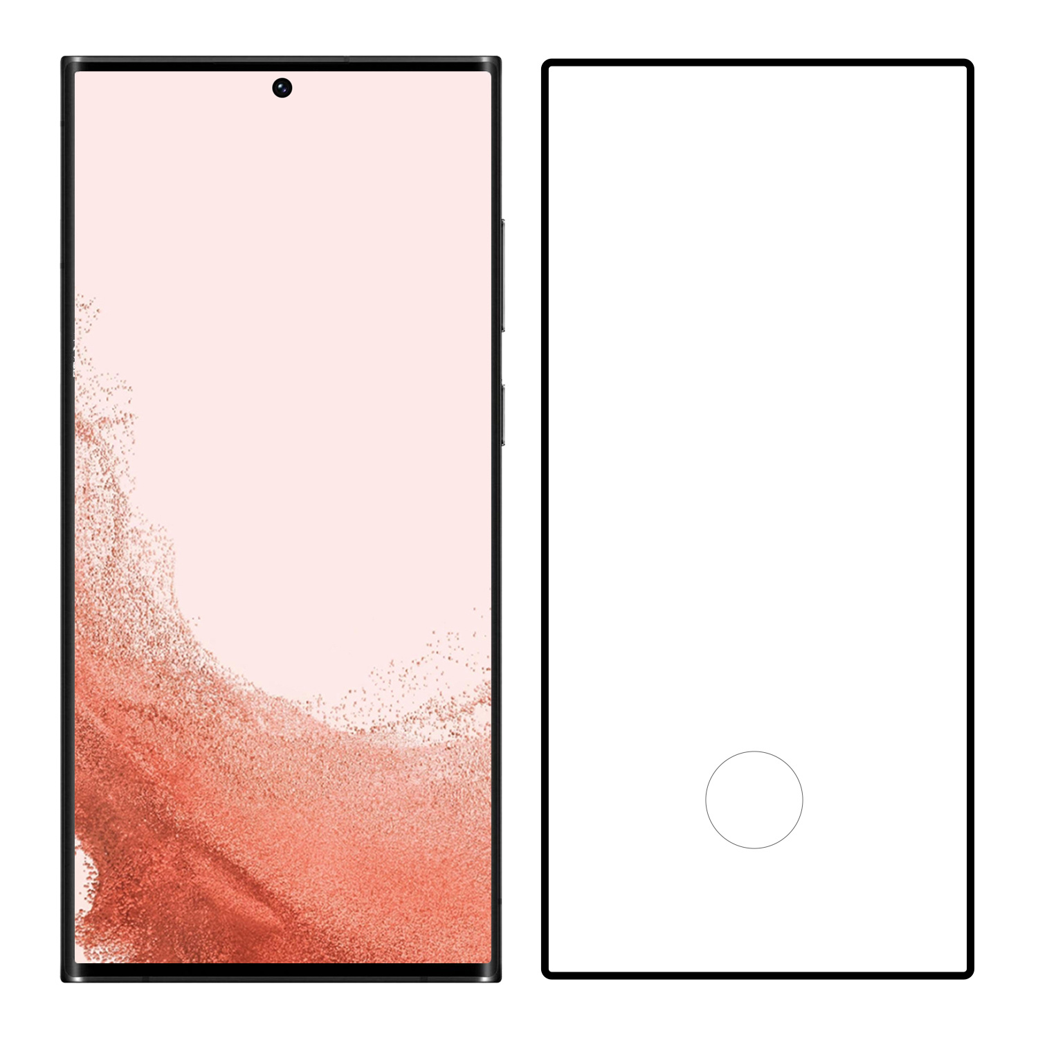 Nomfy Screenprotector Geschikt voor Samsung S22 Ultra Screenprotector Bescherm Glas - Screenprotector Geschikt voor Samsung Galaxy S22 Ultra Screen Protector Tempered Glass Full Screen Full Cover - 2 PACK