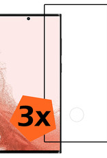 Nomfy Screenprotector Geschikt voor Samsung S22 Ultra Screenprotector Bescherm Glas - Screenprotector Geschikt voor Samsung Galaxy S22 Ultra Screen Protector Tempered Glass Full Screen Full Cover - 3 PACK