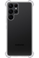 NoXx Hoes Geschikt voor Samsung S22 Ultra Hoesje Siliconen Cover Shock Proof Back Case Shockproof Hoes - Transparant - 2x