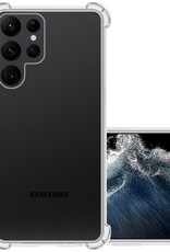 NoXx Hoes Geschikt voor Samsung S22 Ultra Hoesje Siliconen Cover Shock Proof Back Case Shockproof Hoes - Transparant