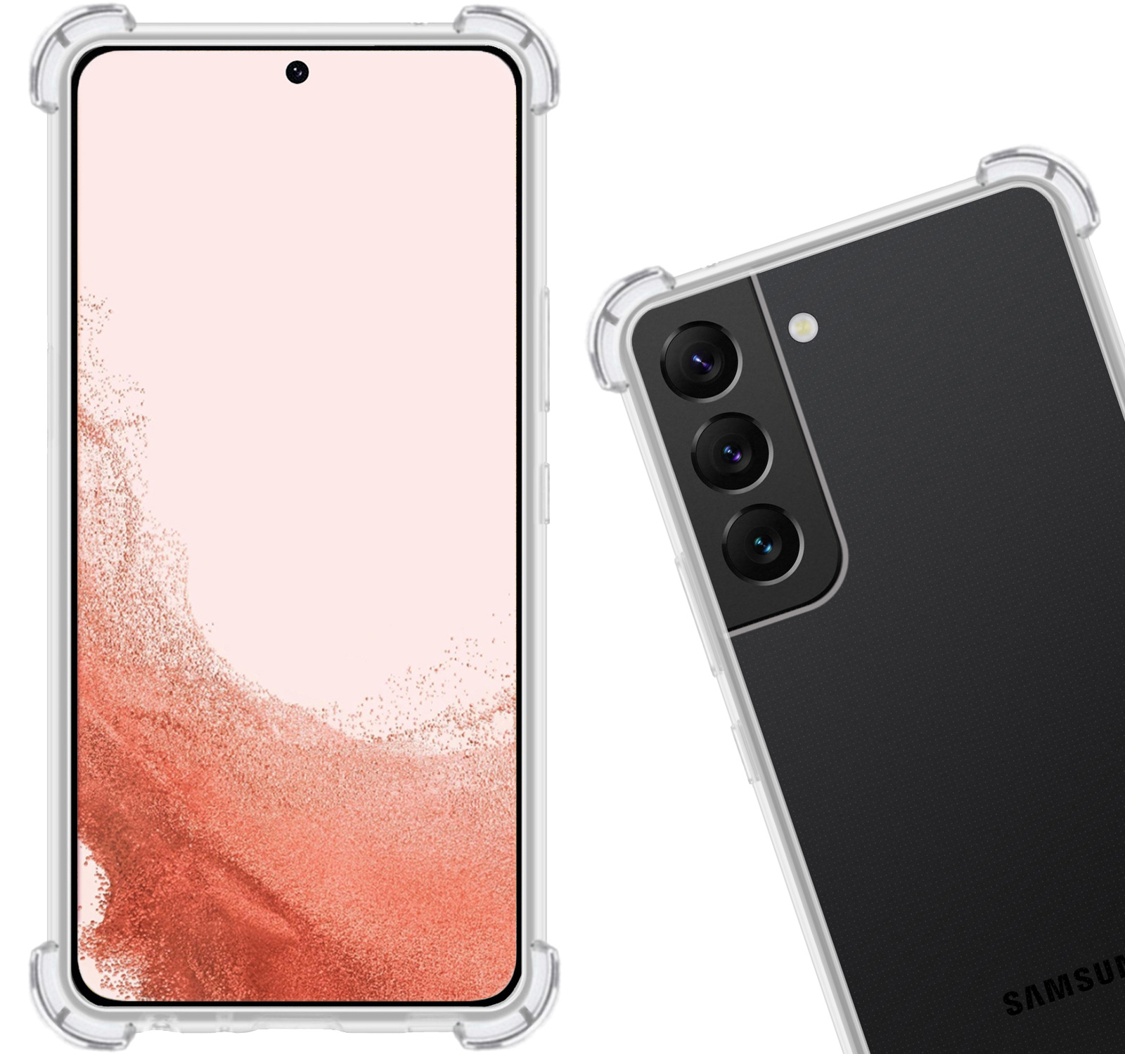 Nomfy Hoesje Geschikt voor Samsung S22 Plus Hoesje Shock Proof Cover Case Shockproof - Hoes Geschikt voor Samsung Galaxy S22 Plus Hoes Siliconen Back Case - Transparant