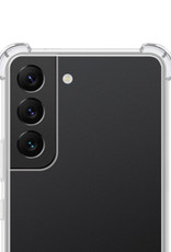 NoXx Hoes Geschikt voor Samsung S22 Plus Hoesje Siliconen Cover Shock Proof Back Case Shockproof Hoes - Transparant - 2x