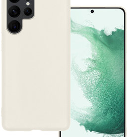 BASEY. BASEY. Samsung Galaxy S22 Ultra Hoesje Siliconen - Wit