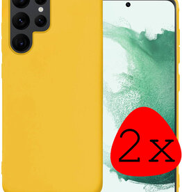BASEY. BASEY. Samsung Galaxy S22 Ultra Hoesje Siliconen - Geel - 2 PACK