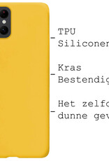 BASEY. Hoes Geschikt voor Samsung S22 Ultra Hoesje Siliconen Back Cover Case - Hoesje Geschikt voor Samsung Galaxy S22 Ultra Hoes Cover Hoesje - Geel - 2 Stuks