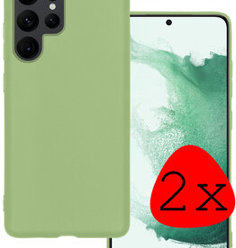 BASEY. BASEY. Samsung Galaxy S22 Ultra Hoesje Siliconen - Groen - 2 PACK