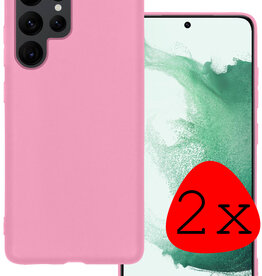 BASEY. BASEY. Samsung Galaxy S22 Ultra Hoesje Siliconen - Lichtroze - 2 PACK