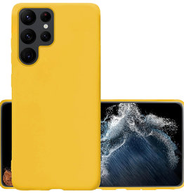 NoXx NoXx Samsung Galaxy S22 Ultra Hoesje Siliconen - Geel