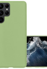 NoXx Hoes Geschikt voor Samsung S22 Ultra Hoesje Cover Siliconen Back Case Hoes - Groen