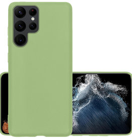 NoXx NoXx Samsung Galaxy S22 Ultra Hoesje Siliconen - Groen