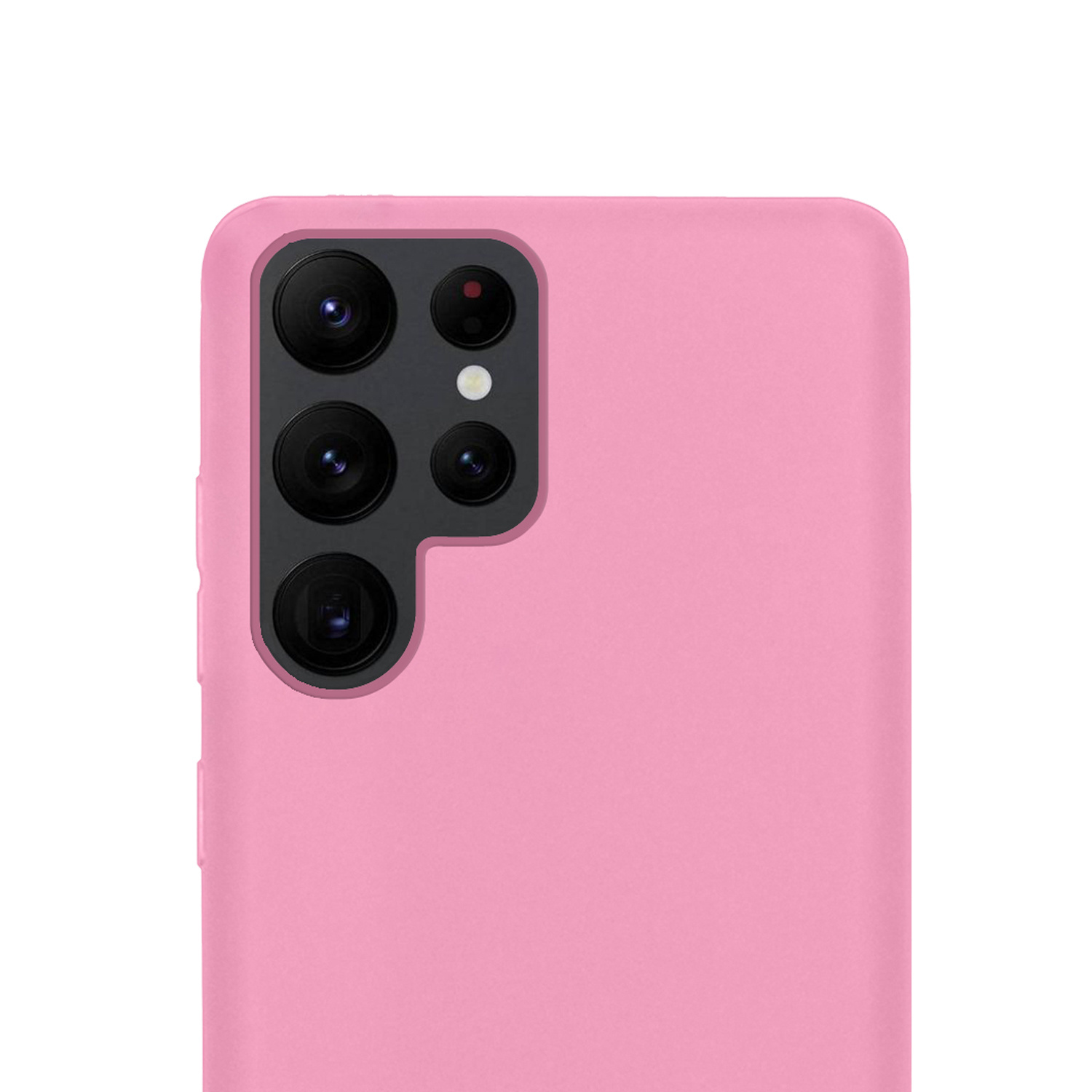 NoXx Hoes Geschikt voor Samsung S22 Ultra Hoesje Cover Siliconen Back Case Hoes - Lichtroze