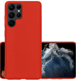 NoXx NoXx Samsung Galaxy S22 Ultra Hoesje Siliconen - Rood