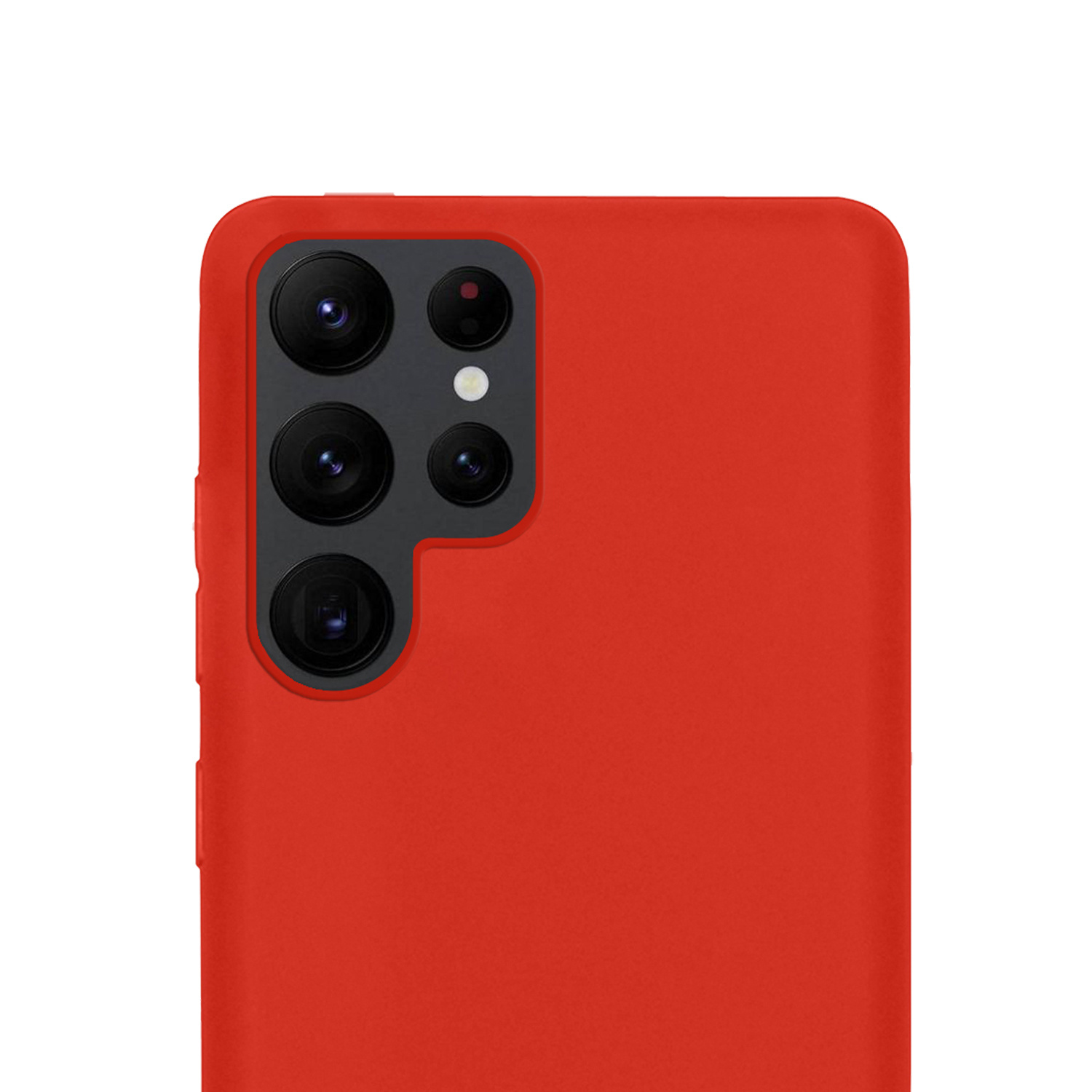 NoXx Hoes Geschikt voor Samsung S22 Ultra Hoesje Cover Siliconen Back Case Hoes - Rood