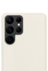 NoXx Hoes Geschikt voor Samsung S22 Ultra Hoesje Cover Siliconen Back Case Hoes - Wit