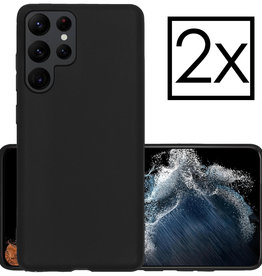 NoXx NoXx Samsung Galaxy S22 Ultra Hoesje Siliconen - Zwart
