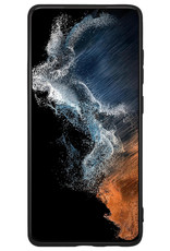 NoXx Hoes Geschikt voor Samsung S22 Ultra Hoesje Cover Siliconen Back Case Hoes - Zwart