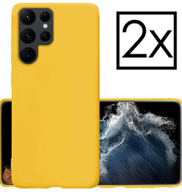 NoXx NoXx Samsung Galaxy S22 Ultra Hoesje Siliconen - Geel - 2 PACK