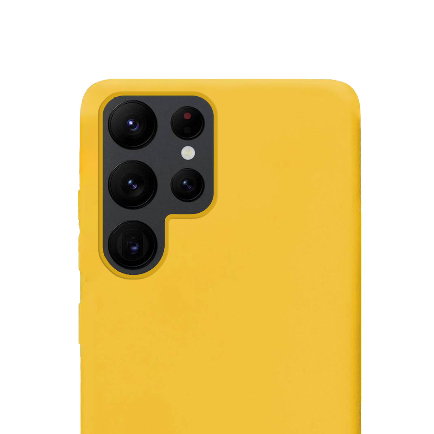 NoXx Hoes Geschikt voor Samsung S22 Ultra Hoesje Cover Siliconen Back Case Hoes - Geel - 2x