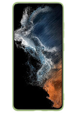 NoXx Hoes Geschikt voor Samsung S22 Ultra Hoesje Cover Siliconen Back Case Hoes - Groen - 2x