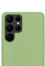 NoXx Hoes Geschikt voor Samsung S22 Ultra Hoesje Cover Siliconen Back Case Hoes - Groen - 2x