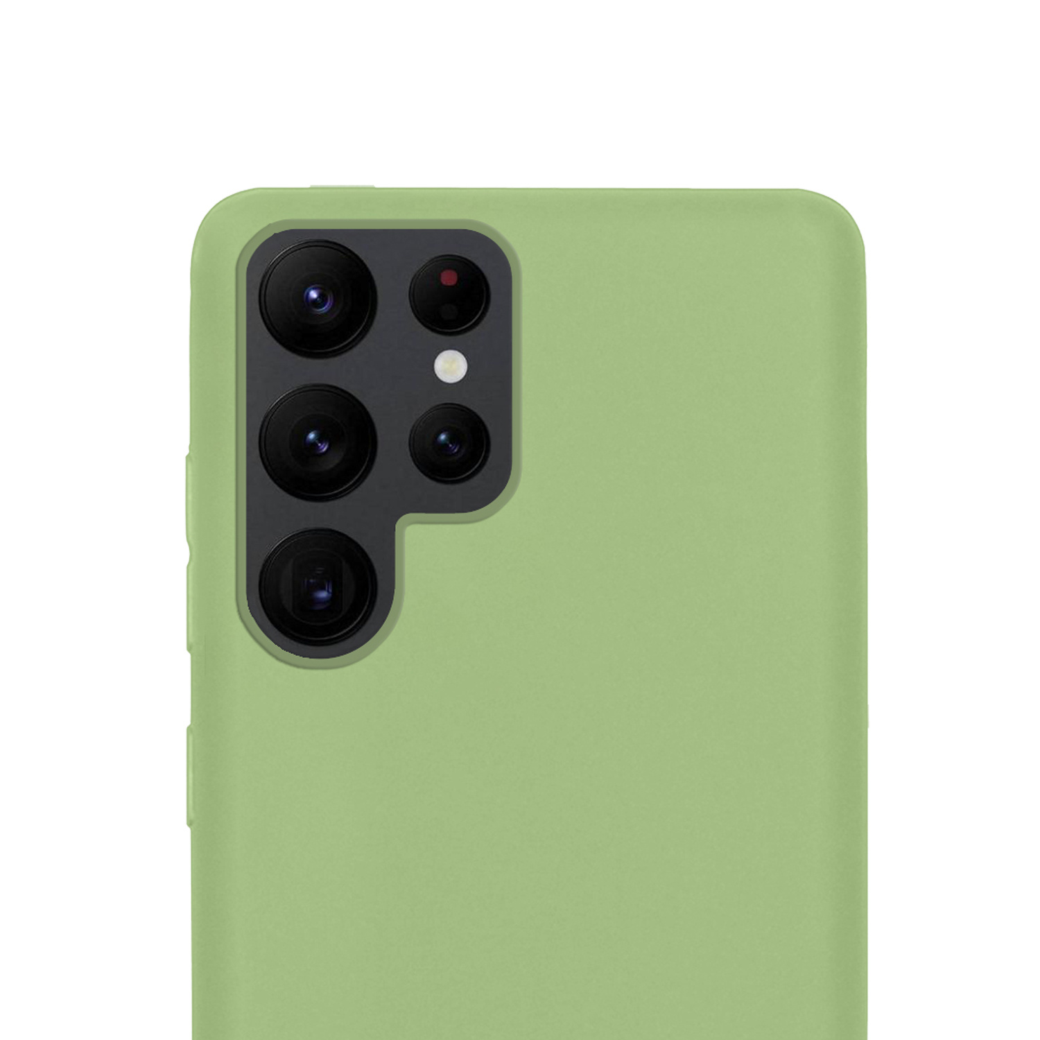 NoXx Hoes Geschikt voor Samsung S22 Ultra Hoesje Cover Siliconen Back Case Hoes - Groen - 2x