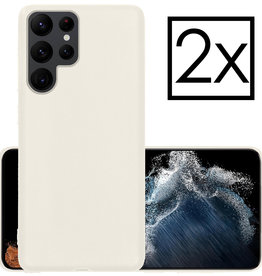 NoXx NoXx Samsung Galaxy S22 Ultra Hoesje Siliconen - Wit - 2 PACK