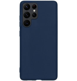 Nomfy Samsung Galaxy S22 Ultra Hoesje Siliconen - Donkerblauw