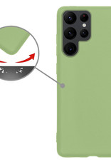 Nomfy Hoesje Geschikt voor Samsung S22 Ultra Hoesje Siliconen Cover Case - Hoes Geschikt voor Samsung Galaxy S22 Ultra Hoes Back Case - Groen