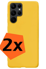 Nomfy Hoesje Geschikt voor Samsung S22 Ultra Hoesje Siliconen Cover Case - Hoes Geschikt voor Samsung Galaxy S22 Ultra Hoes Back Case - 2-PACK - Geel