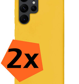 Nomfy Nomfy Samsung Galaxy S22 Ultra Hoesje Siliconen - Geel - 2 PACK