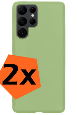 Nomfy Hoesje Geschikt voor Samsung S22 Ultra Hoesje Siliconen Cover Case - Hoes Geschikt voor Samsung Galaxy S22 Ultra Hoes Back Case - 2-PACK - Groen