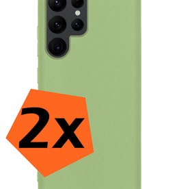 Nomfy Nomfy Samsung Galaxy S22 Ultra Hoesje Siliconen - Groen - 2 PACK