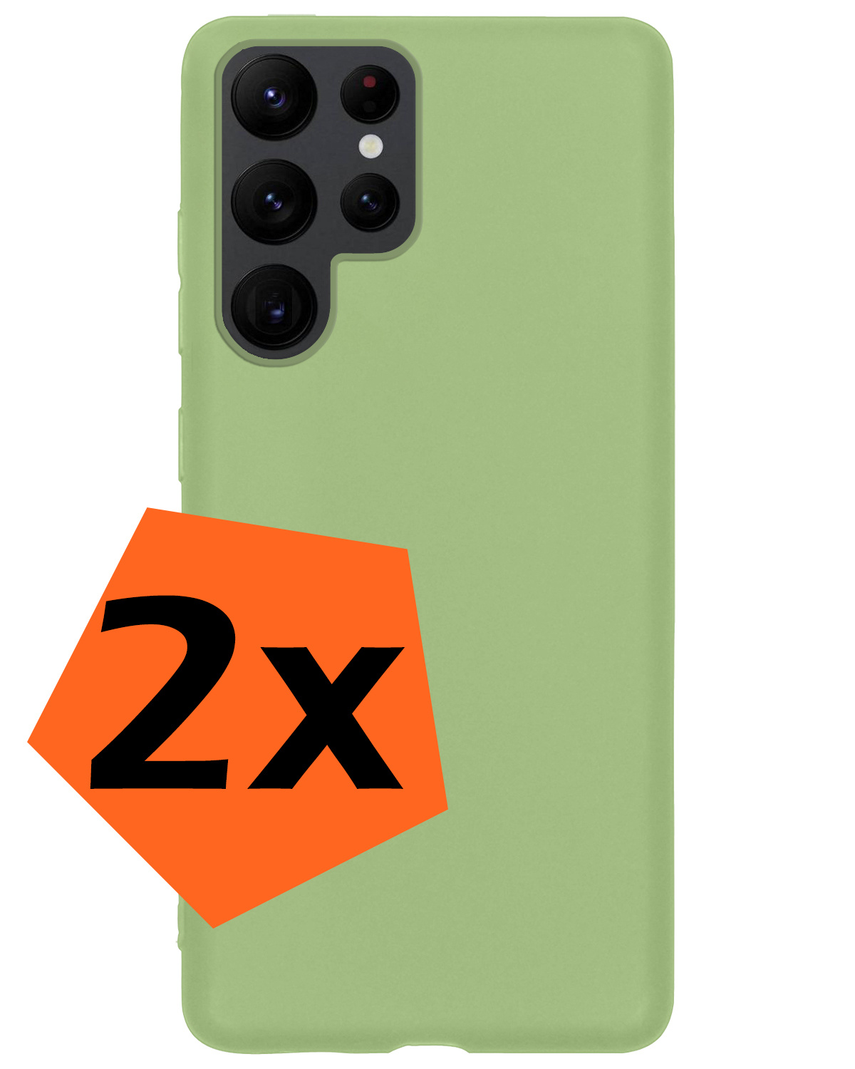 Nomfy Hoesje Geschikt voor Samsung S22 Ultra Hoesje Siliconen Cover Case - Hoes Geschikt voor Samsung Galaxy S22 Ultra Hoes Back Case - 2-PACK - Groen