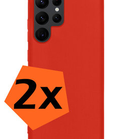 Nomfy Nomfy Samsung Galaxy S22 Ultra Hoesje Siliconen - Rood - 2 PACK