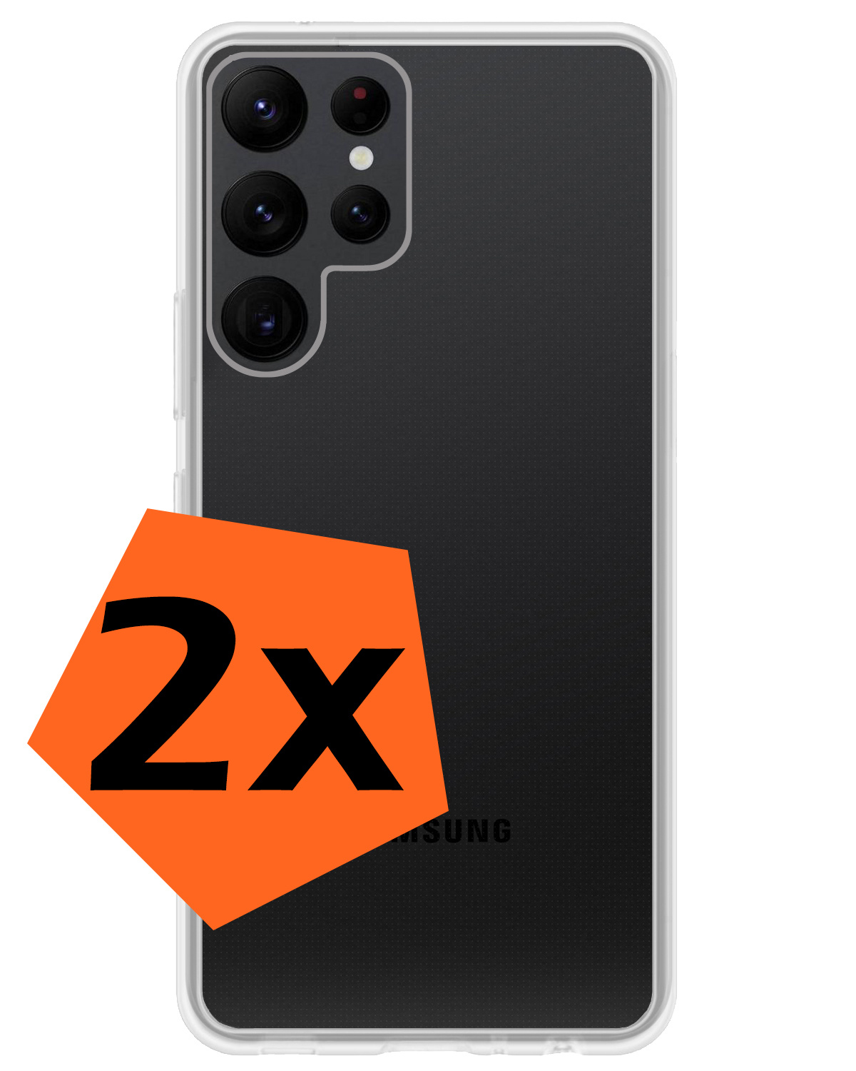 Nomfy Hoesje Geschikt voor Samsung S22 Ultra Hoesje Siliconen Cover Case - Hoes Geschikt voor Samsung Galaxy S22 Ultra Hoes Back Case - 2-PACK - Transparant