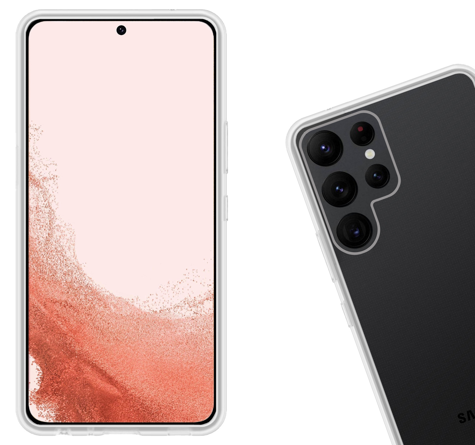 Nomfy Hoesje Geschikt voor Samsung S22 Ultra Hoesje Siliconen Cover Case - Hoes Geschikt voor Samsung Galaxy S22 Ultra Hoes Back Case - 2-PACK - Transparant