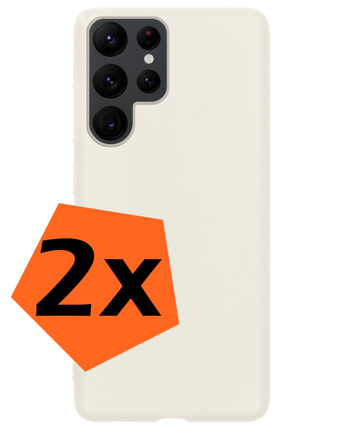 Nomfy Hoesje Geschikt voor Samsung S22 Ultra Hoesje Siliconen Cover Case - Hoes Geschikt voor Samsung Galaxy S22 Ultra Hoes Back Case - 2-PACK - Wit