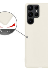 Nomfy Hoesje Geschikt voor Samsung S22 Ultra Hoesje Siliconen Cover Case - Hoes Geschikt voor Samsung Galaxy S22 Ultra Hoes Back Case - 2-PACK - Wit