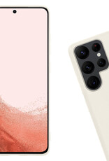 Nomfy Hoesje Geschikt voor Samsung S22 Ultra Hoesje Siliconen Cover Case - Hoes Geschikt voor Samsung Galaxy S22 Ultra Hoes Back Case - 2-PACK - Wit