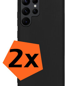 Nomfy Nomfy Samsung Galaxy S22 Ultra Hoesje Siliconen - Zwart - 2 PACK