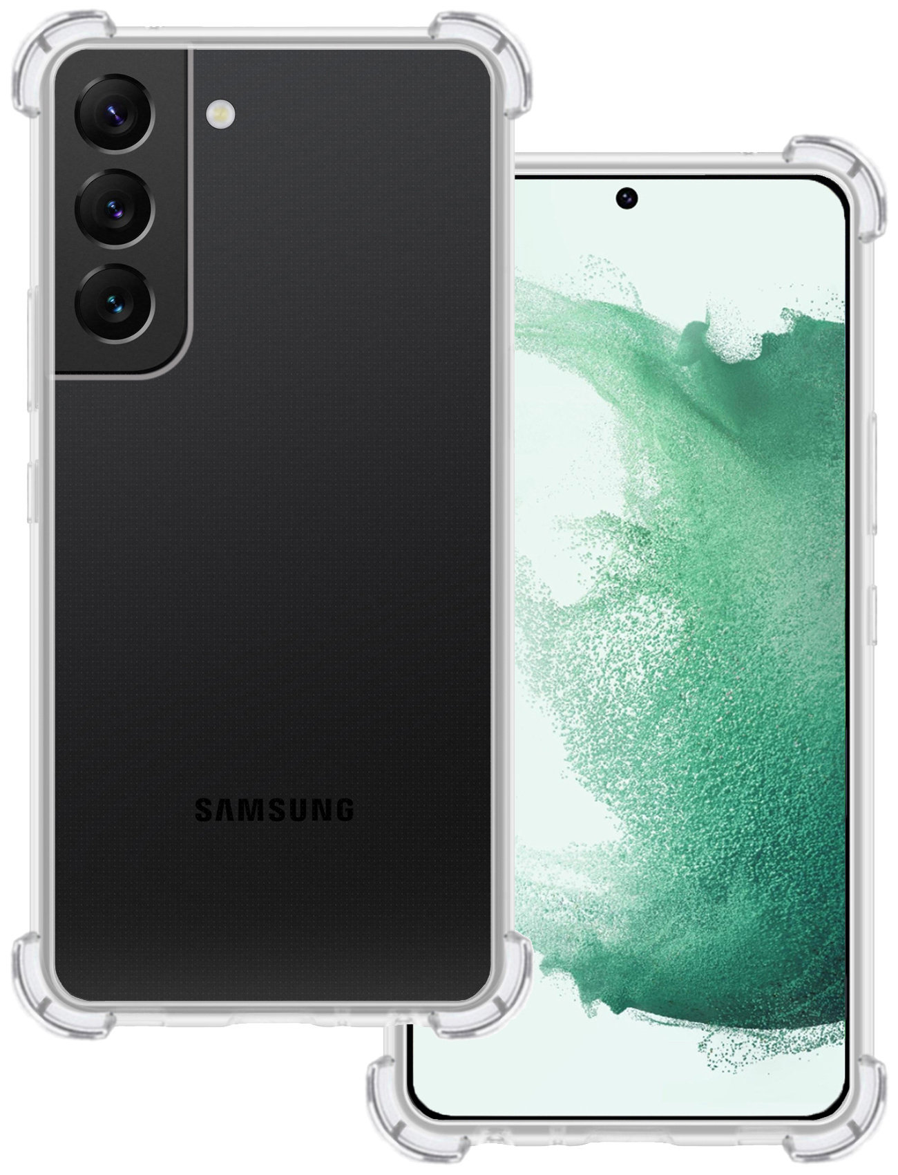 BASEY. Hoes Geschikt voor Samsung S22 Ultra Hoesje Shock Proof Case Hoes Siliconen - Hoesje Geschikt voor Samsung Galaxy S22 Ultra Hoes Cover Shockproof - Transparant