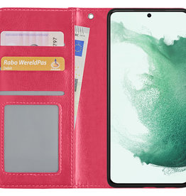 BASEY. BASEY. Samsung Galaxy S22 Hoesje Bookcase - Donkerroze