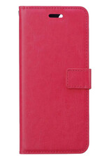 BASEY. Hoes Geschikt voor Samsung S22 Hoesje Bookcase Hoes Flip Case Book Cover - Hoesje Geschikt voor Samsung Galaxy S22 Hoes Book Case Hoesje - Donkerroze